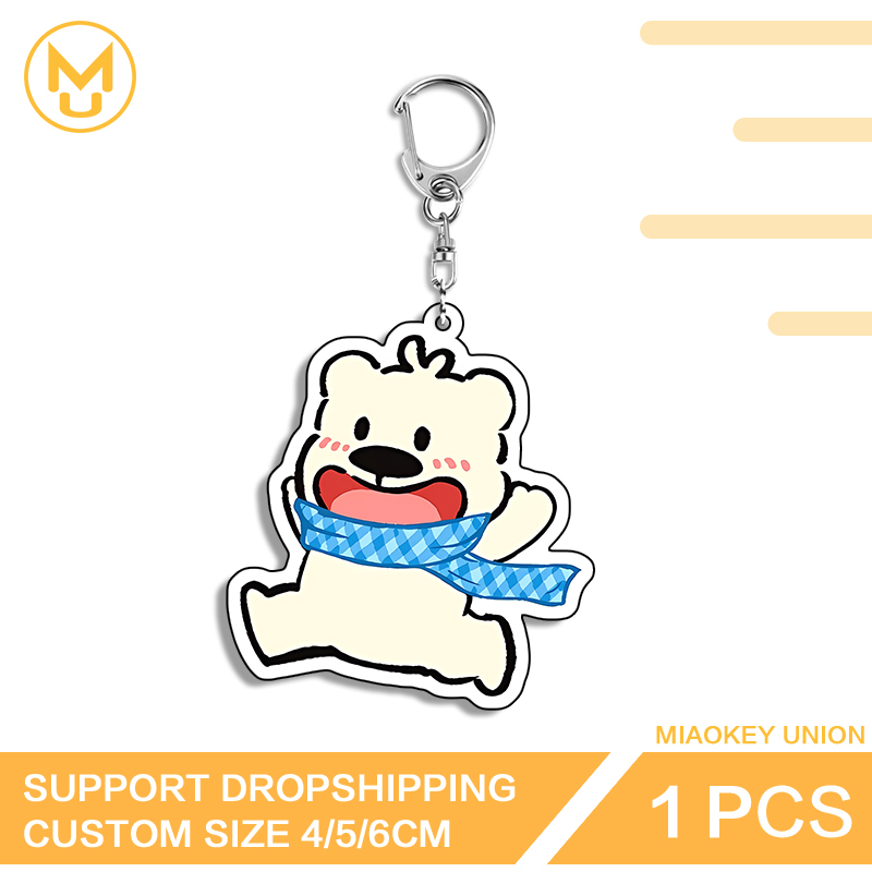 Resin Art Keychain Design - Lindo oso de carrera llamativo diseño