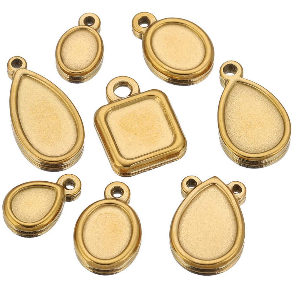 Resin Art Jewellery - 5 piezas de acero inoxidable, bases