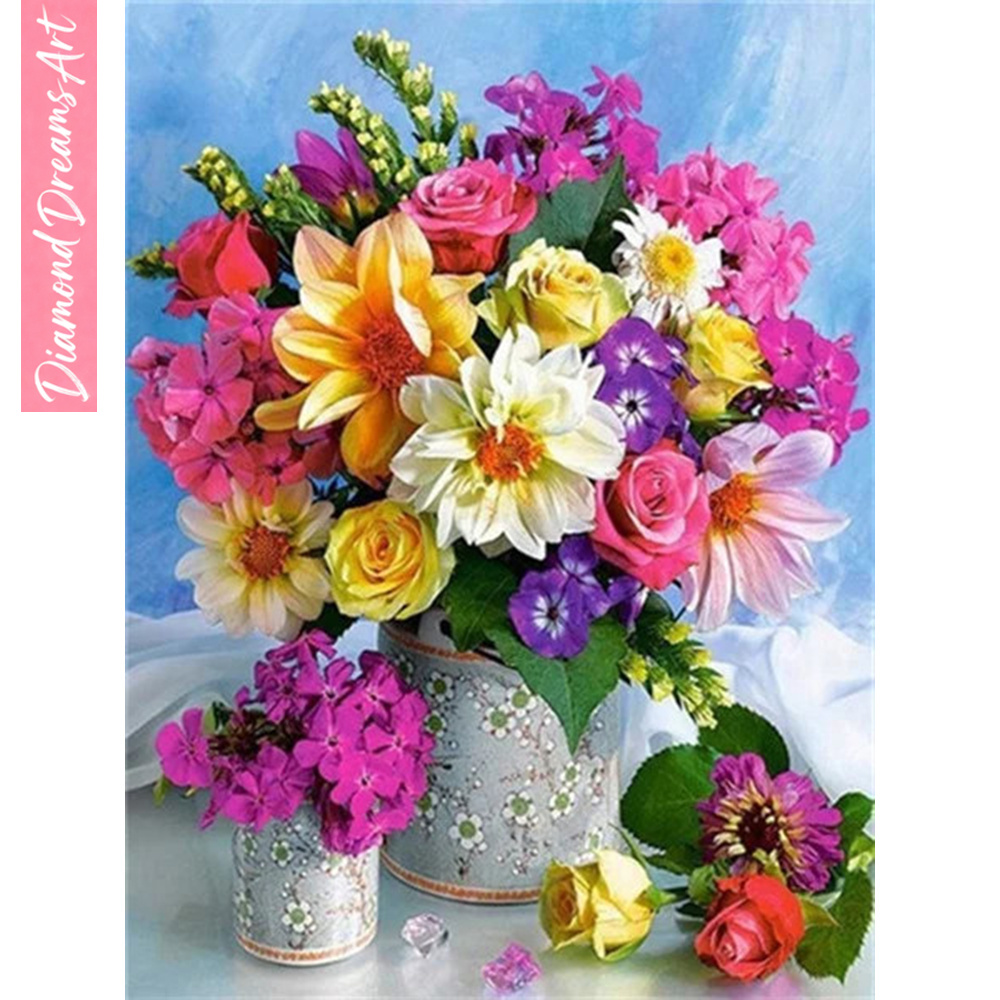Resin Art Wall - Mosaico de Diamantes Completo, Flor en