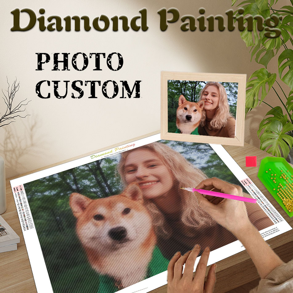 Resin Art Gift For Wedding - Pintura de Diamantes Personalizada con Foto,