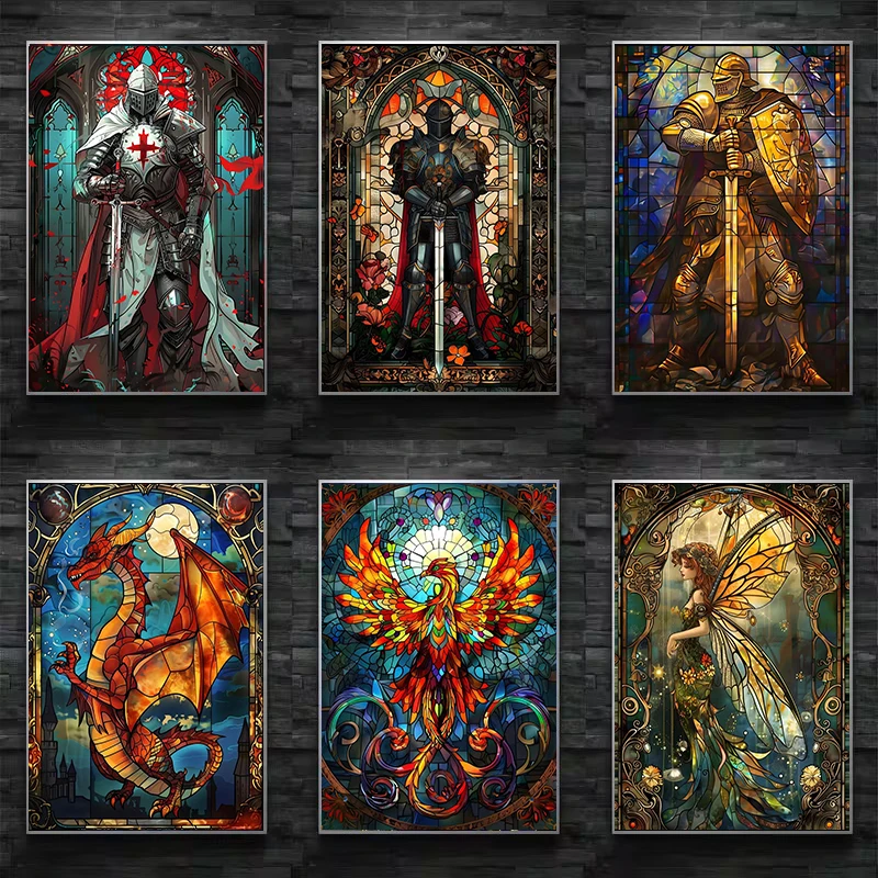 Resin Art Wall - Póster de Vidrio Estampado de Fantasía,