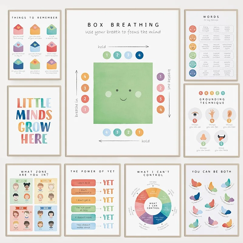 Resin Art Class - Póster Arcoíris de Sentimientos de Salud