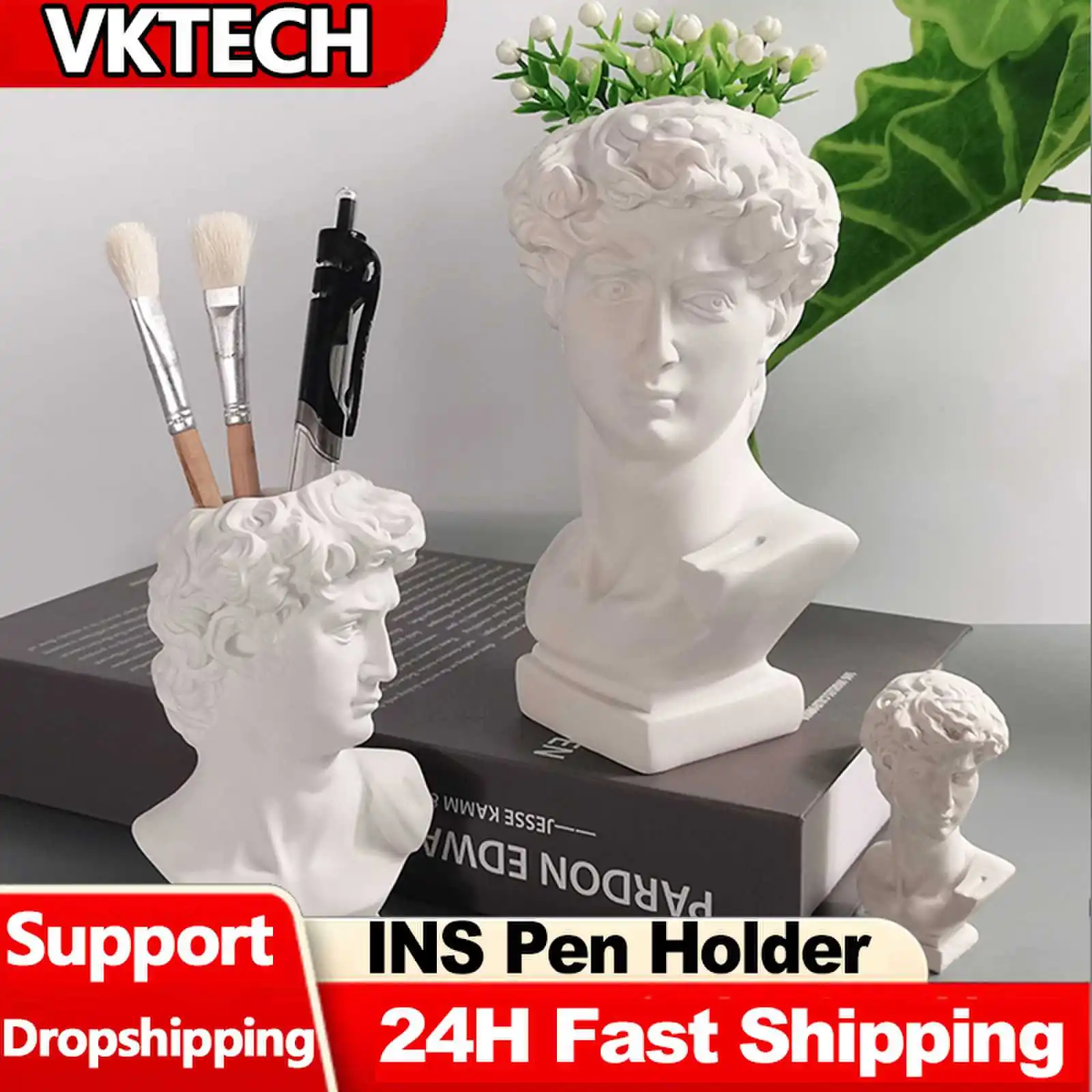 Resin Art Pen - Portalápices de estatua creativa, escultura de