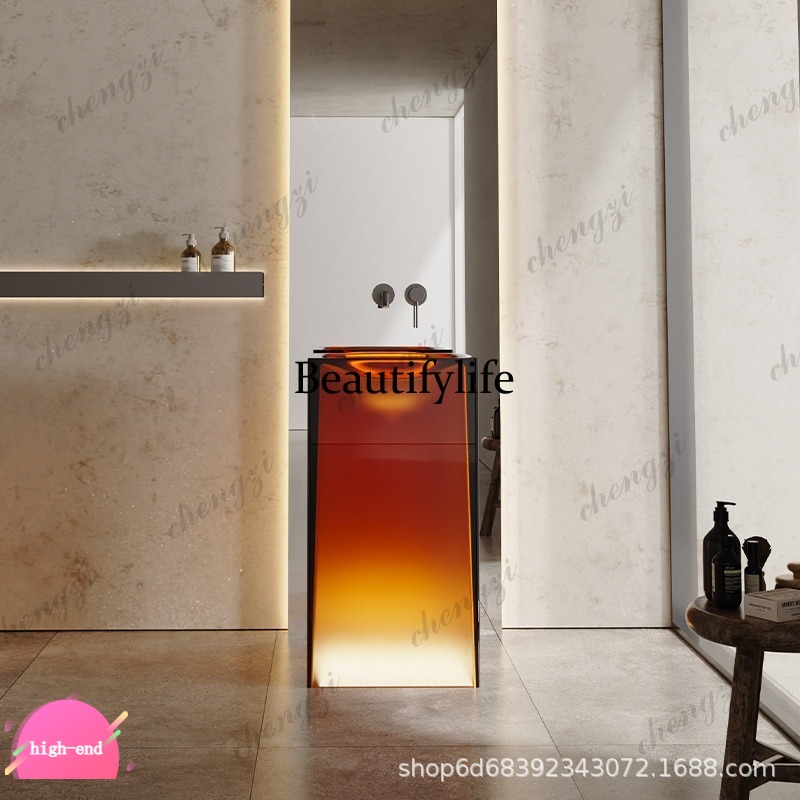 Resin Art In Floor - Lavabo de columna de resina transparente
