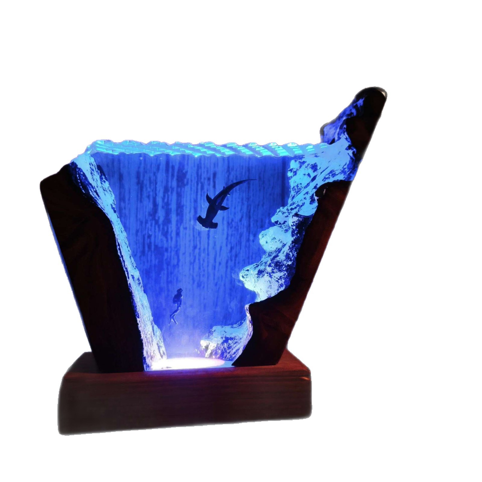 Adorno Luminoso de Tiburón Mar - Resin Art Gift For Wedding reseña y precio