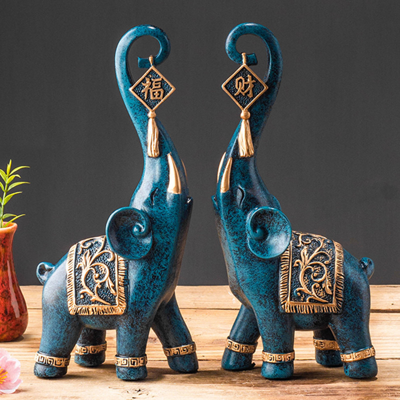 Un Par de Figuras de Elefante  - Resin Art Gift For Wedding reseña y precio